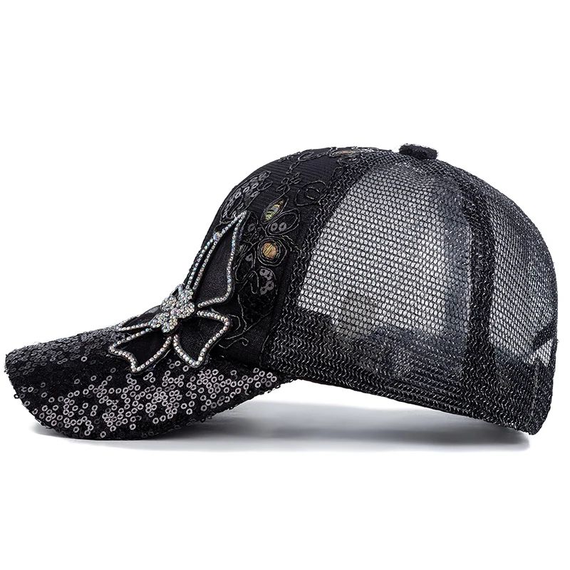 Butterfly Flower Pendant Baseball Cap – Adjustable Women's Streetwear Summer Trucker Hat
