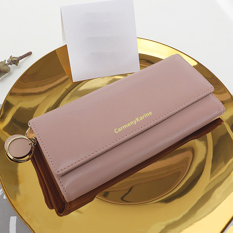 Fashion Womens Leather Long Wallet Multi functional Fold Purse Fresh Female Clutch Card Holder