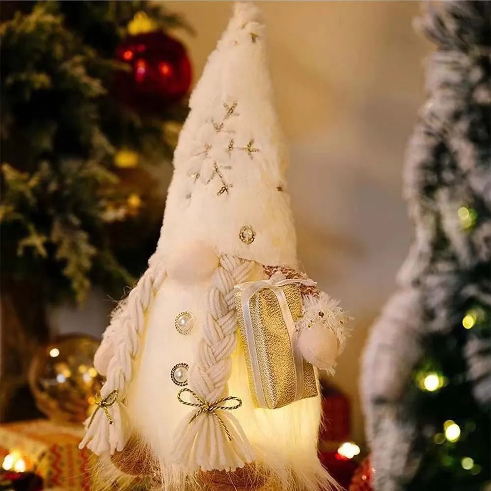 Glowing Christmas Gnome LED Plush Doll Cozy Holiday Home Decor Light