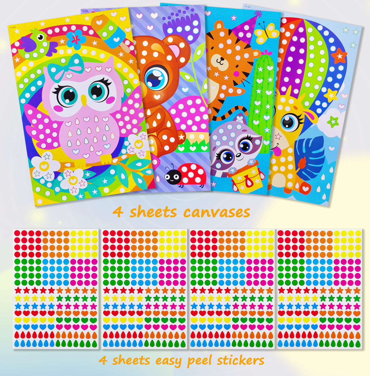 Children Dot Coloring Book - DIY Color Dot Cartoon Animal Drawing Mosaic Puzzle Stickers | Creative Educational Toy
