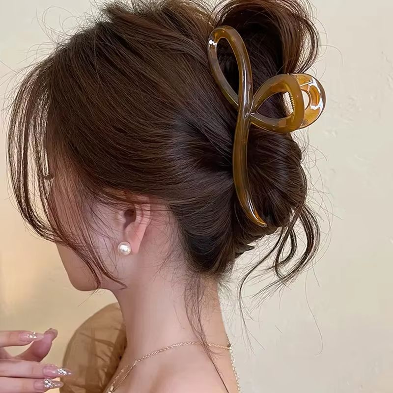 Elegant Jelly Bow Hair Claw – Sweet Back Hair Clip for Women & Girls