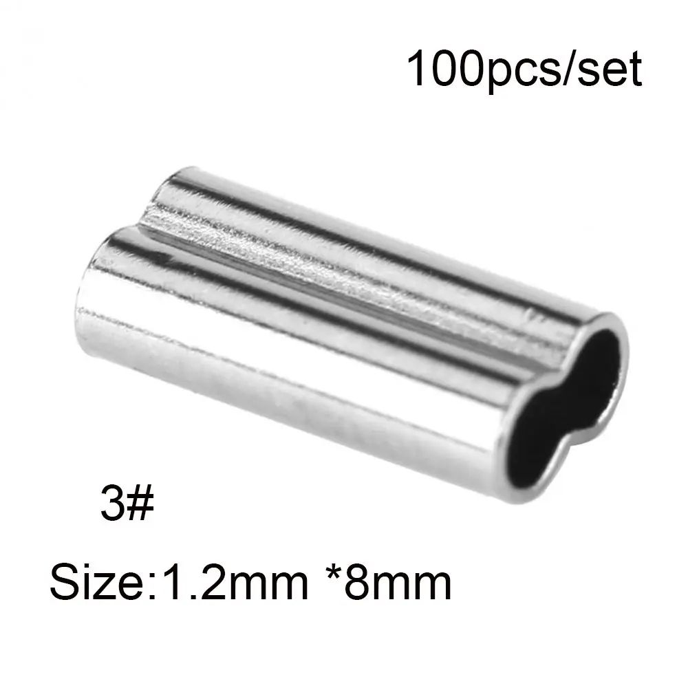 100PCS Fishing Double Barrel Crimp Sleeves Kit
