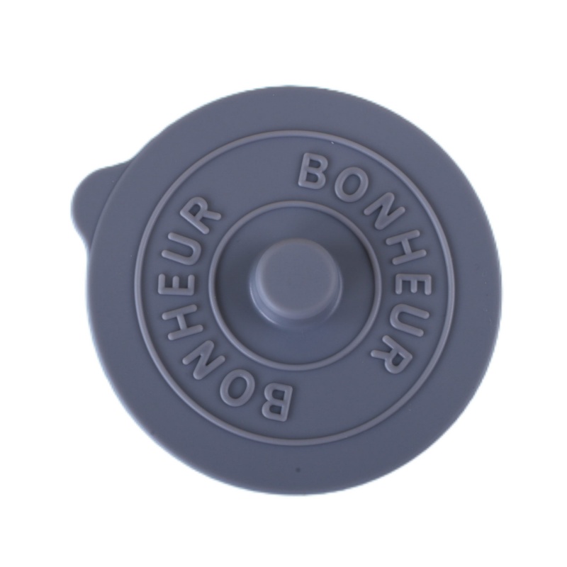 Round Creative Water Cup Lid, Simple Silicone Rubber Cover with Concave Embossed Letters, Leak-Proof