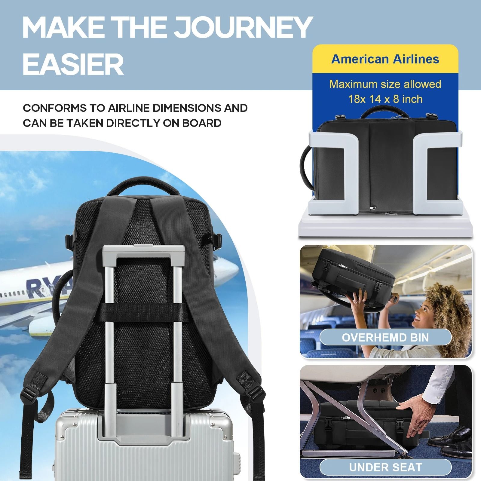 Cabin Travel Backpack 15.6-inch Laptop Compartment Water Resistant