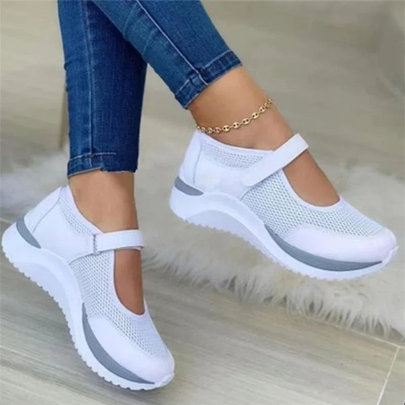 Womens Casual Knitted Sneakers with Thick Sole