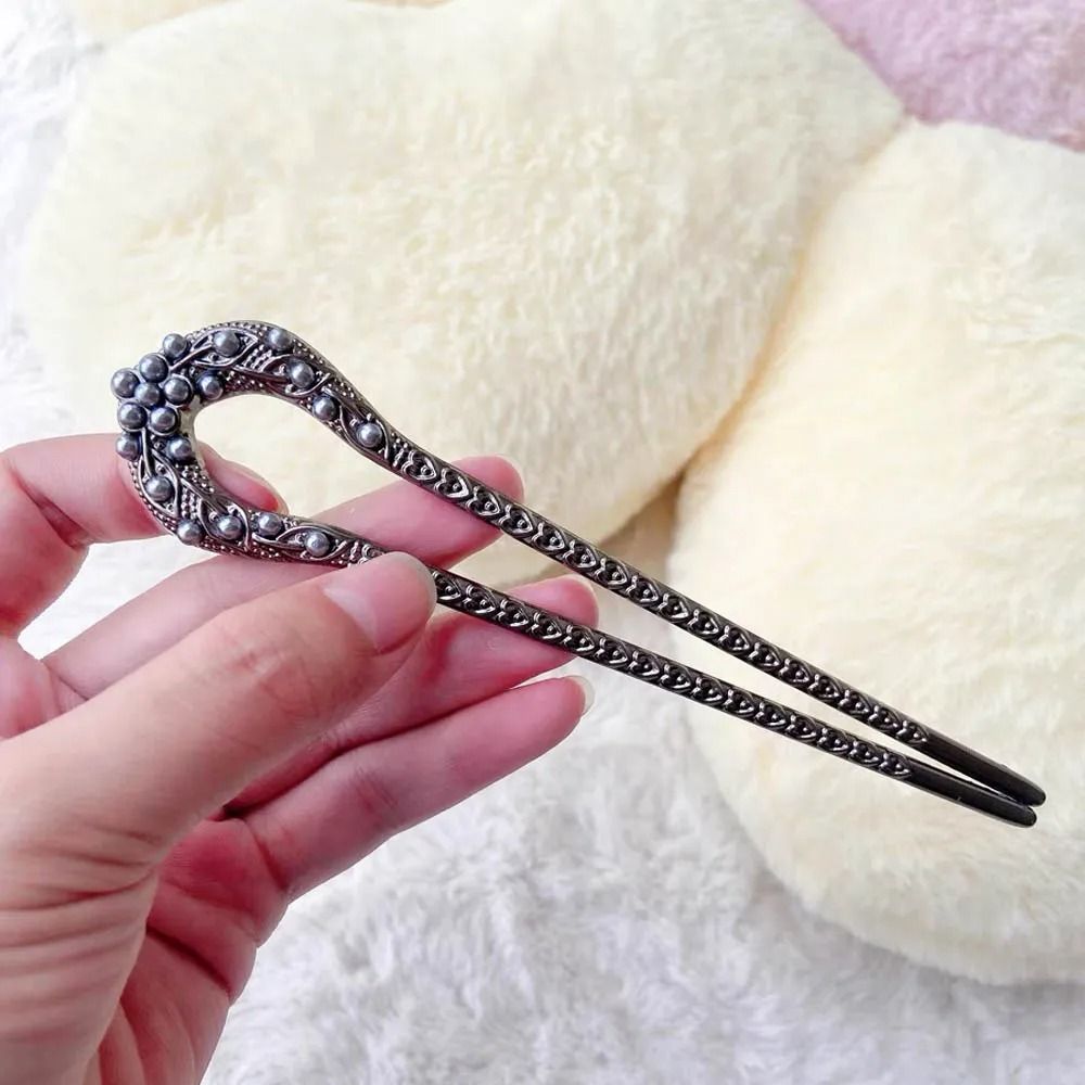 Pearl Flower U Shaped Hairpin