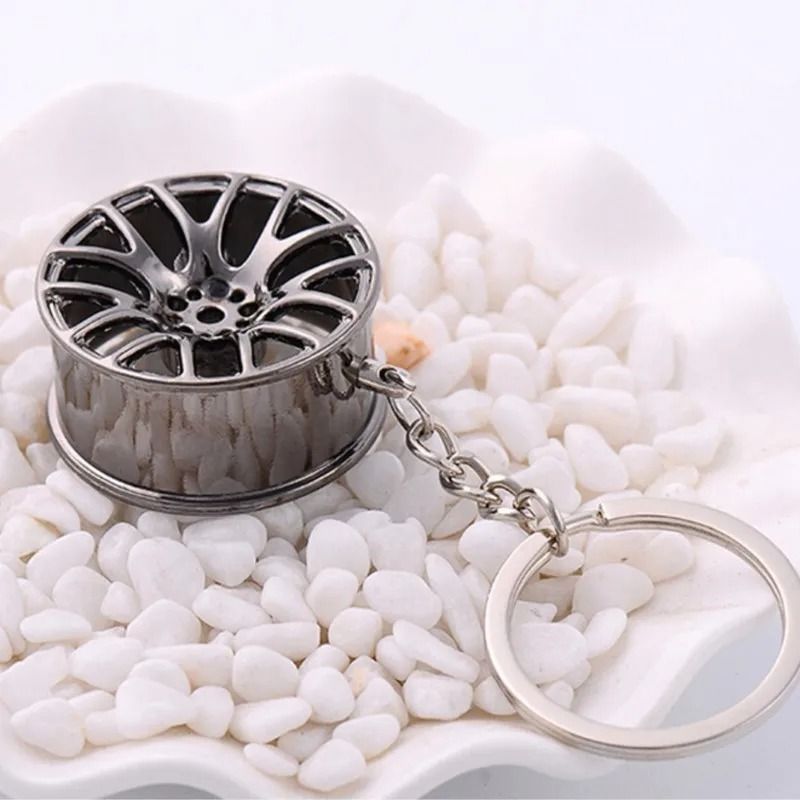 Miniature Metal Wheel Rim Keychain For Car Fans