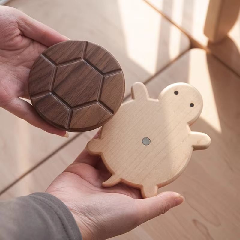TurtleWarm Black Walnut Solid Wood Turtle Coaster & Insulation Mat