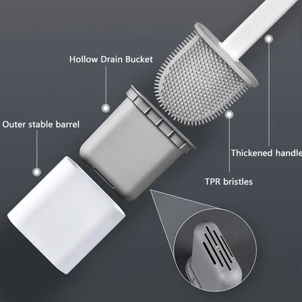 Silicone Toilet Brush & Holder Set