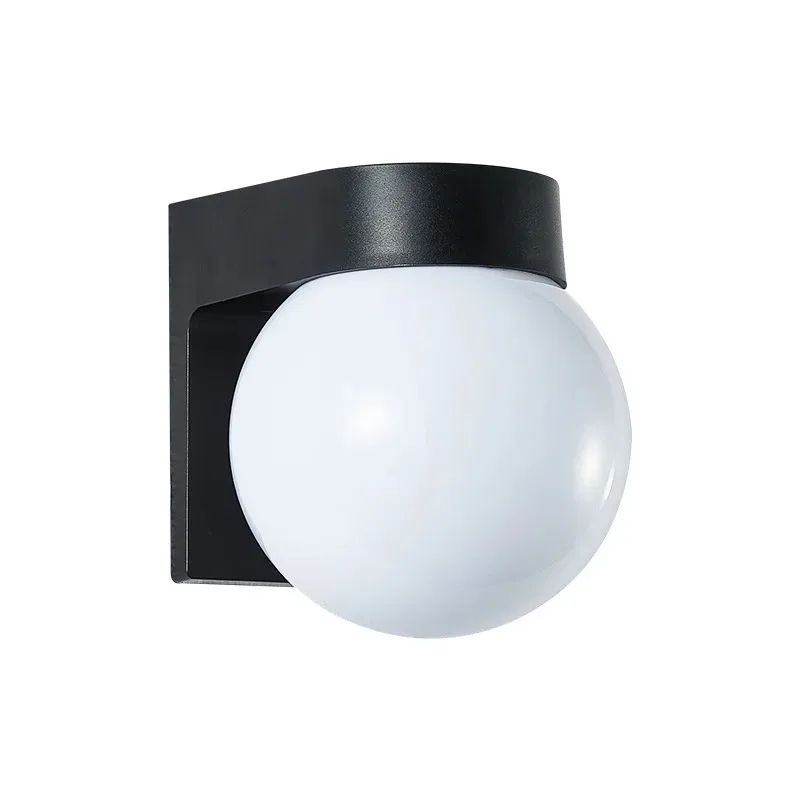 Modern Loft Outdoor Porch Light with E27 Base – Black Decorative Wall Lamp for Patio & Entryway