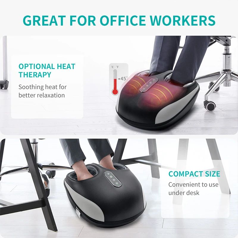 Ultimate Deep-Relax Foot Massager Machine - Shiatsu Kneading, Air Compression & Heat Therapy