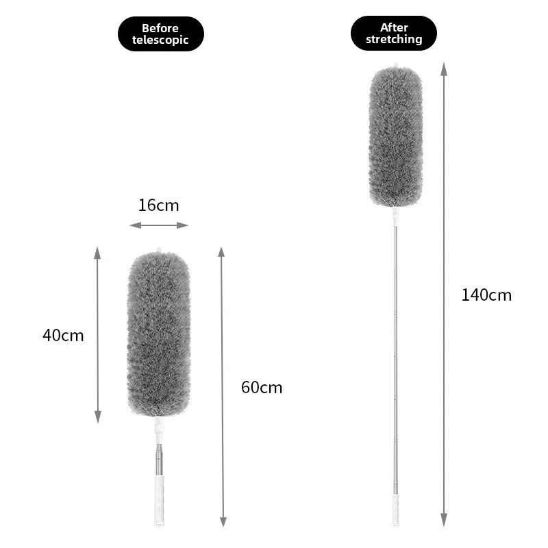 Extendable Microfiber Duster with Telescopic Pole – Retractable, Washable Ceiling & High Reach Dust Removal Brush