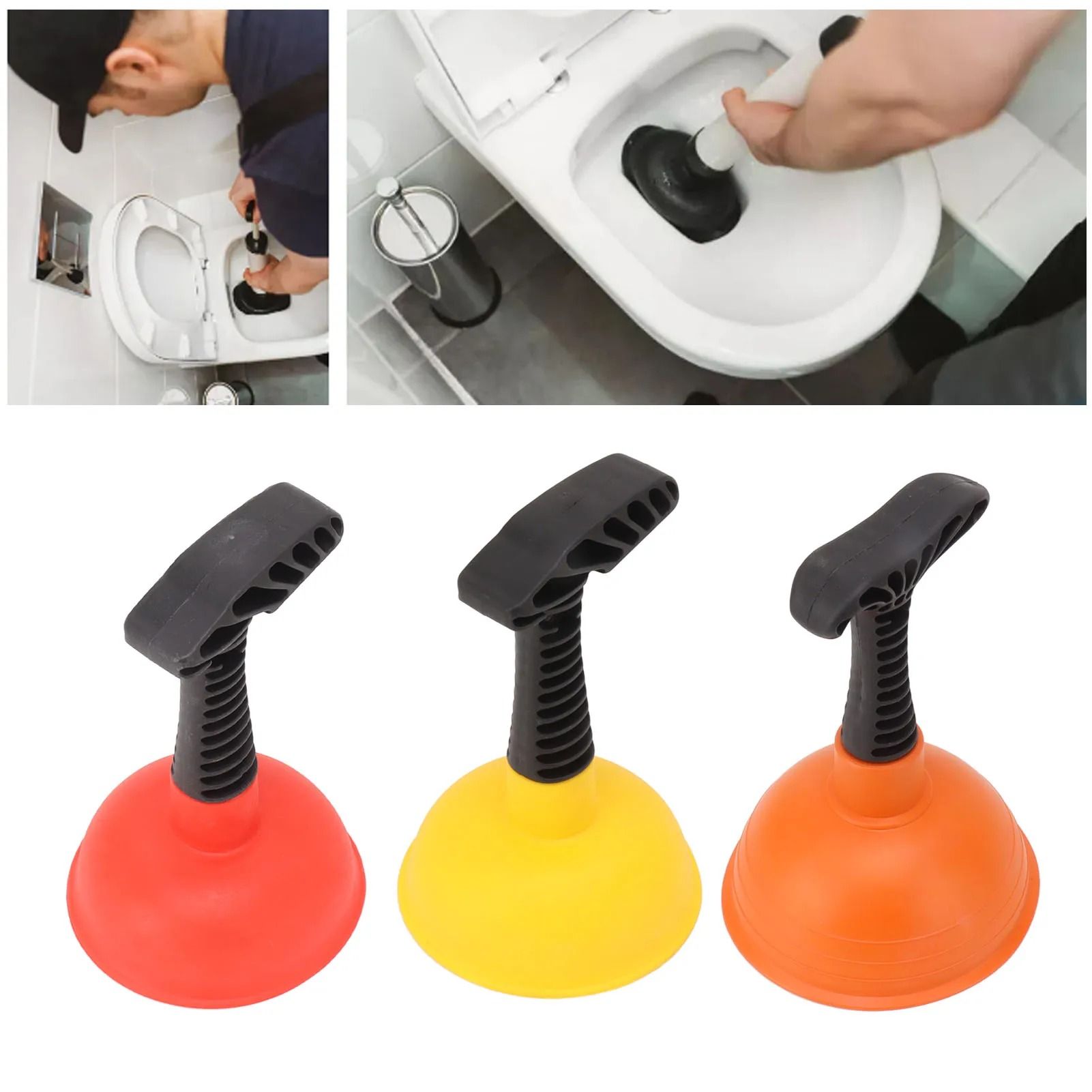 Bathroom Cup Plunger Powerful Slip Proof Handle Small Drain Plunger for Toilet and Sink
