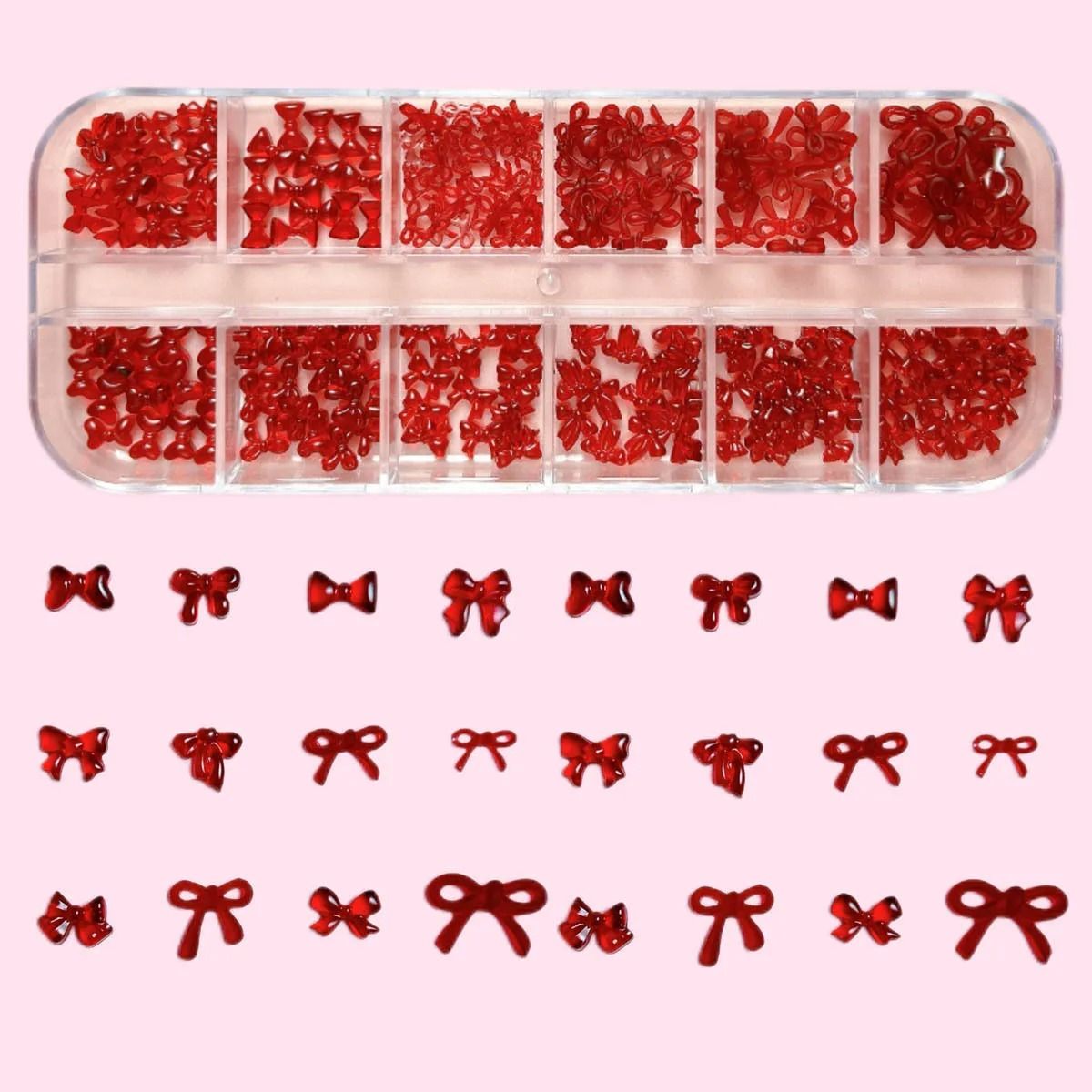 French Style Nail Art Accessories Mini Wine Red Bow DIY Nail Decorations