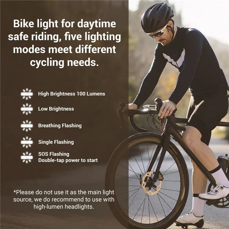 Rechargeable Bike Headlight with Daytime and Side Visibility