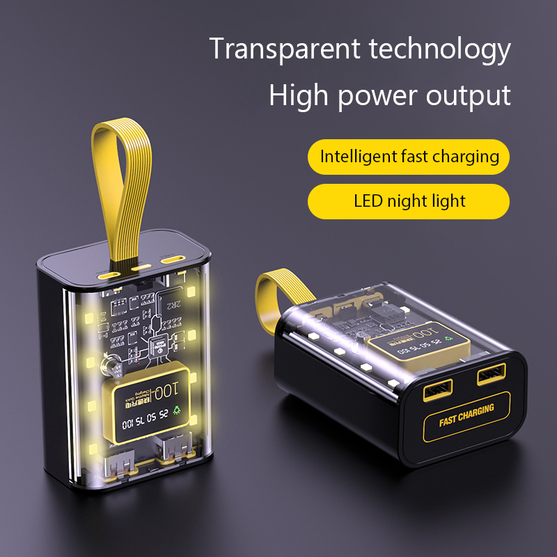 Battery Charger Case, DIY Power Bank Box, Fast Charge, Double USB Output, LED Night Light, Battery Storage Box
