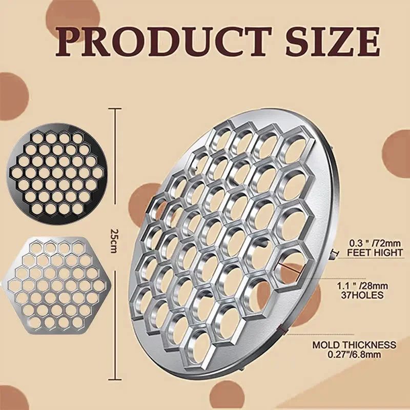 37-Hole Pelmeni Maker – Metal Russian Dumpling Mold & Ravioli Press