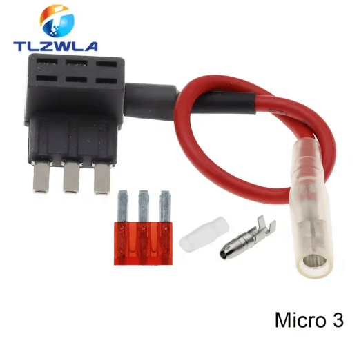 12V Add-A-Circuit Fuse Tap Adapter – Car Fuse Holder with 10A Blade Fuse (Mini / Micro / Standard)