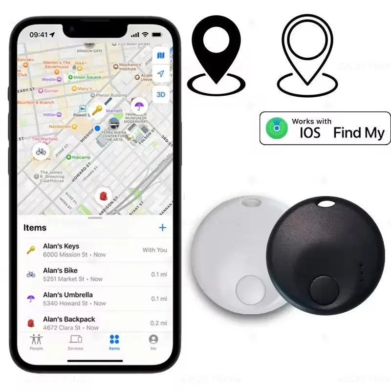Mini Smart Bluetooth Tracker for Apple Find My – iOS Key, Luggage & Backpack Locator