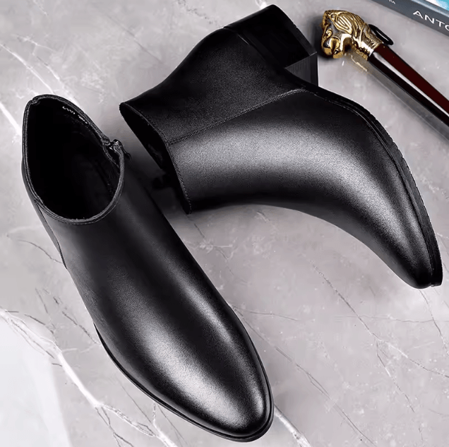 BritStyle Mens British Leather Chelsea Boots – Vintage Casual Slip-On Ankle Shoes