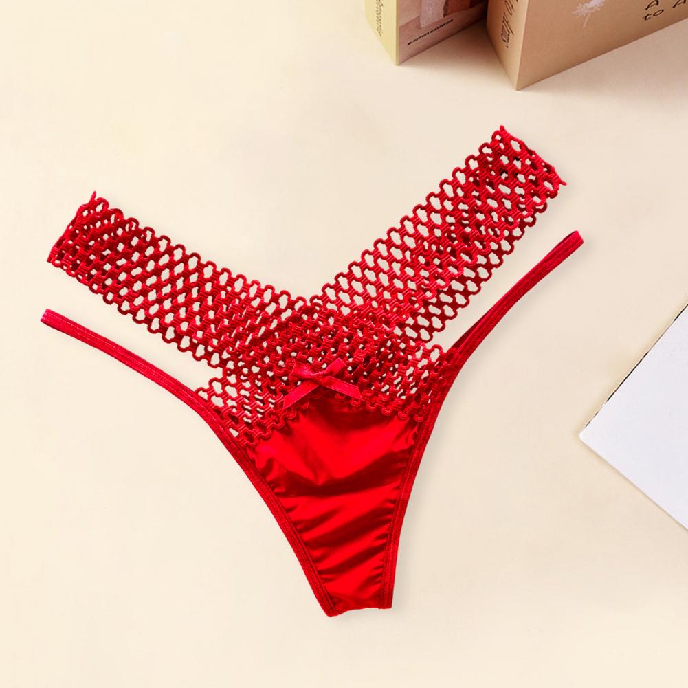 Women Panties Low Waist Hollowed Out See Through Cross Belt French Style Ladies Sling Thong Sexy Lingerie