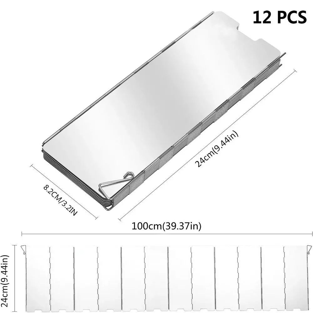 Windproof Folding Camping Stove Windscreen Aluminum Alloy Gas Stove Wind Shield with Multi-Plate Options