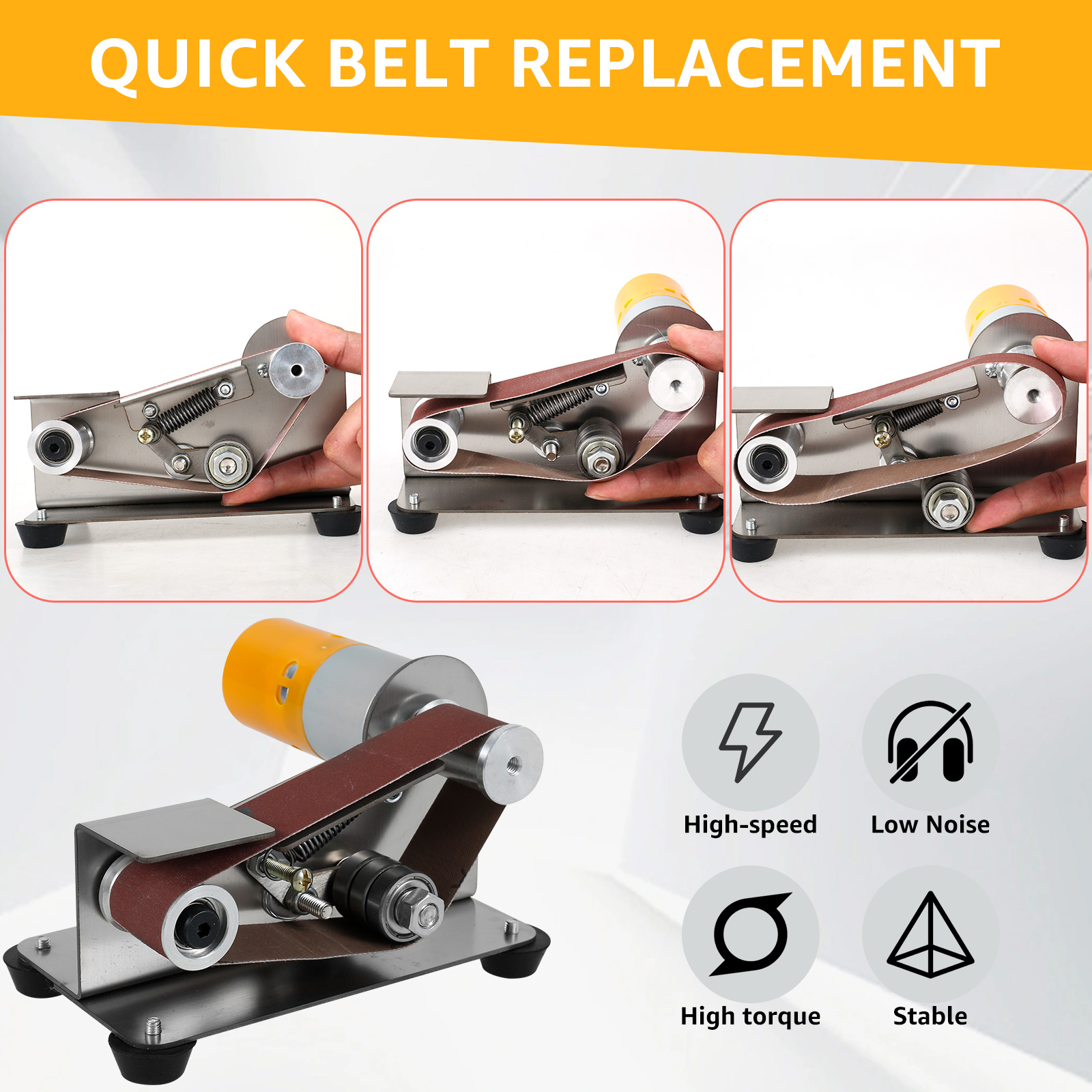 Electric Belt Sander, DIY Polishing Grinding Machine, Cutter Edges Sharpener, US Plug Multi-function Power Tool