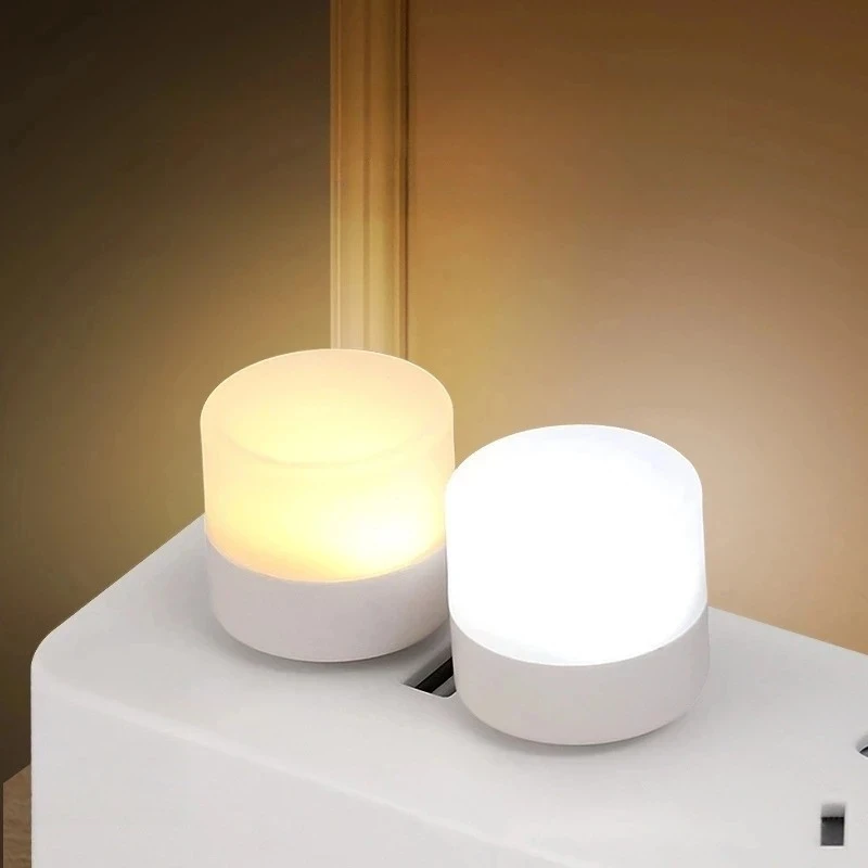 LED Mini USB Night Light Warm White Eye Protection Book Reading Lamp USB Plug Computer Mobile Power Charger