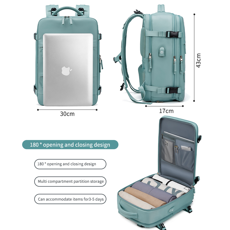 Waterproof Business Laptop Backpack, Women Travel Backpack with Shoe Bag
