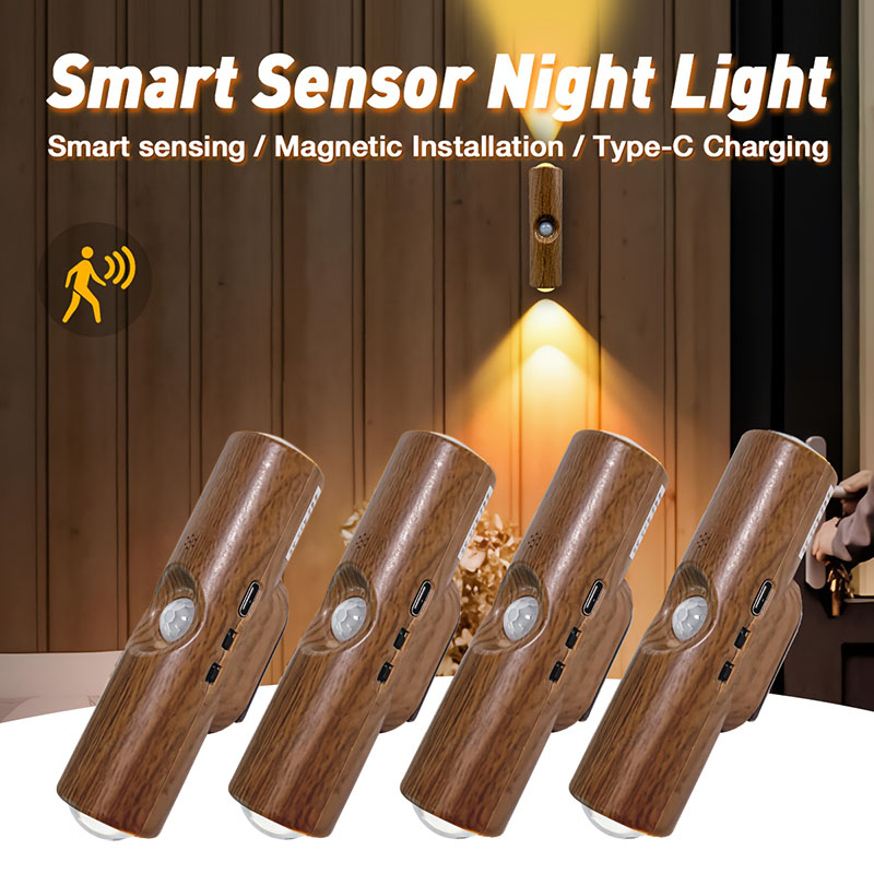 Rechargeable LED Wall Lamp, Motion Sensor LED Smart Light, Bedside Night Light for Living Room Bedrooms Hallway
