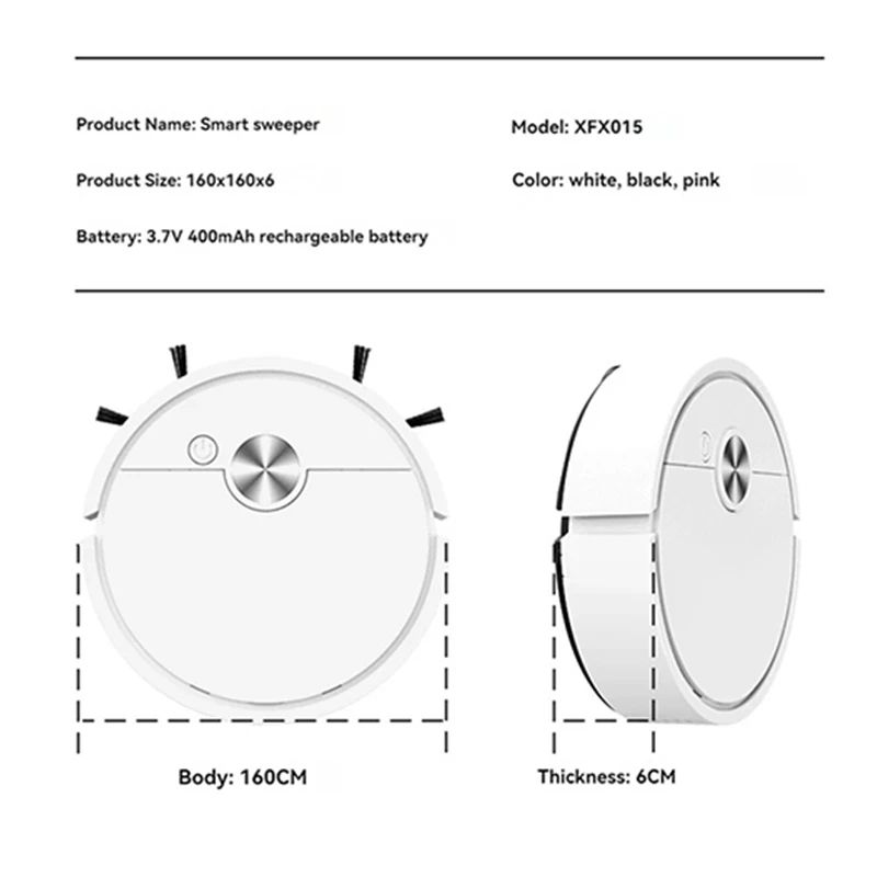CleanBot 360° Smart Mini Vacuum & Mop Robot - Automatic Sweeping, Suction & Mopping Cleaner