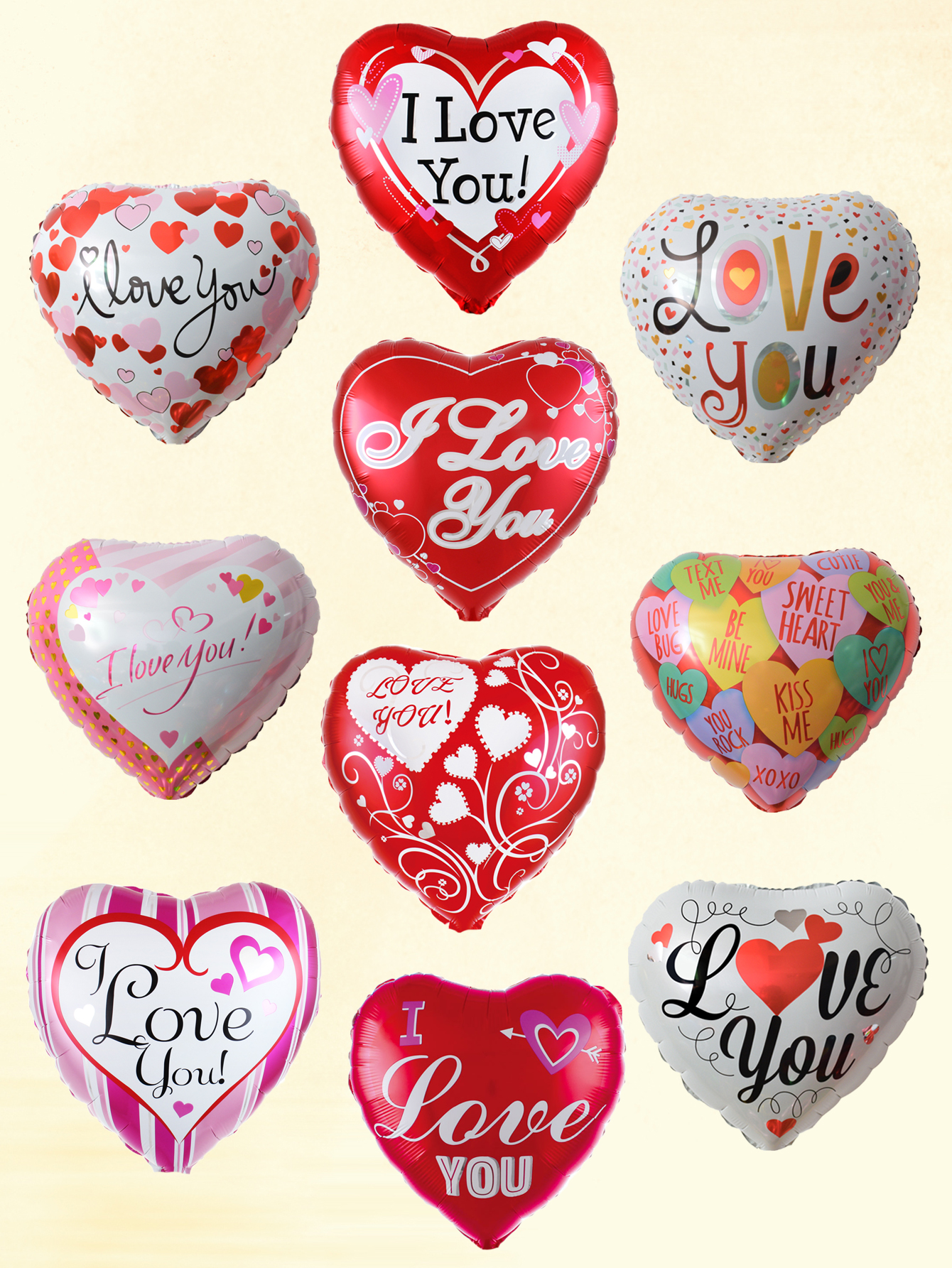 Love Heart Foil Balloons I Love You Heart Helium Balloons Wedding Decorations Valentine's Day Engagement Decor
