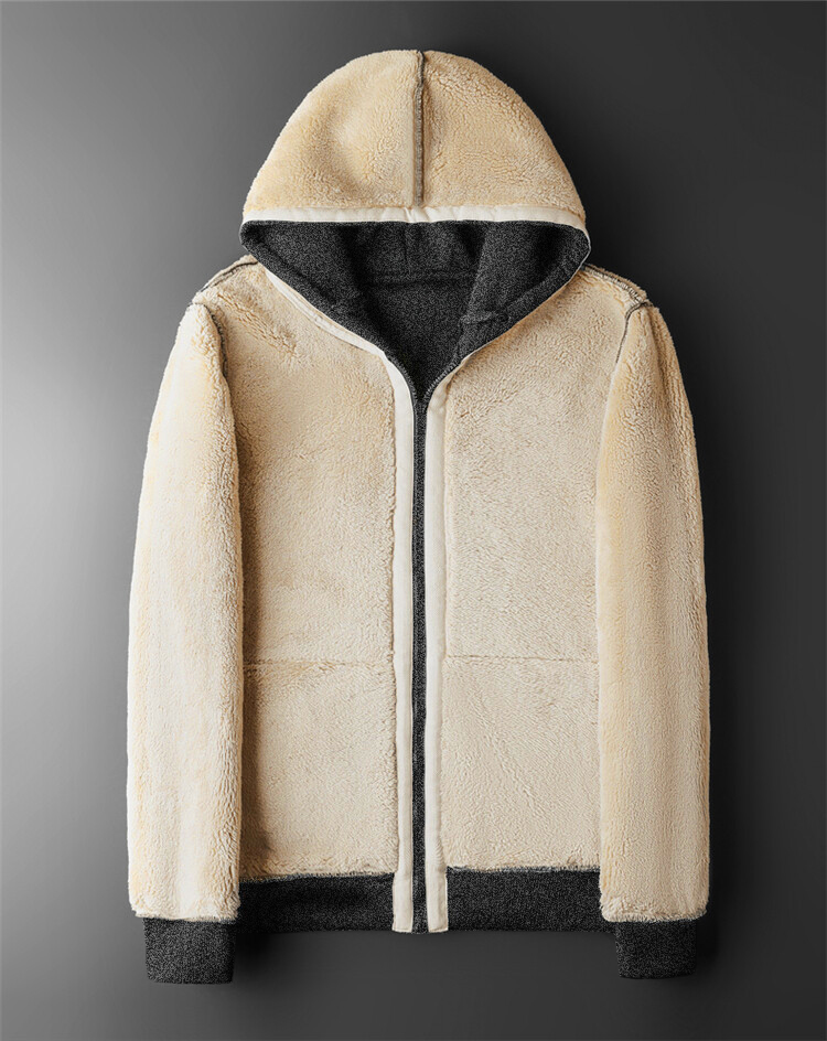 Thicken Warm Jackets Winter Lambswool Coats, Casual Sports Fleece Hooded Long Sleeve Black Coat Men Women Jacket
