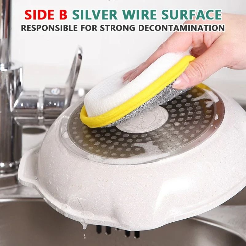 Double-Sided Reusable Dishwashing Sponge Set