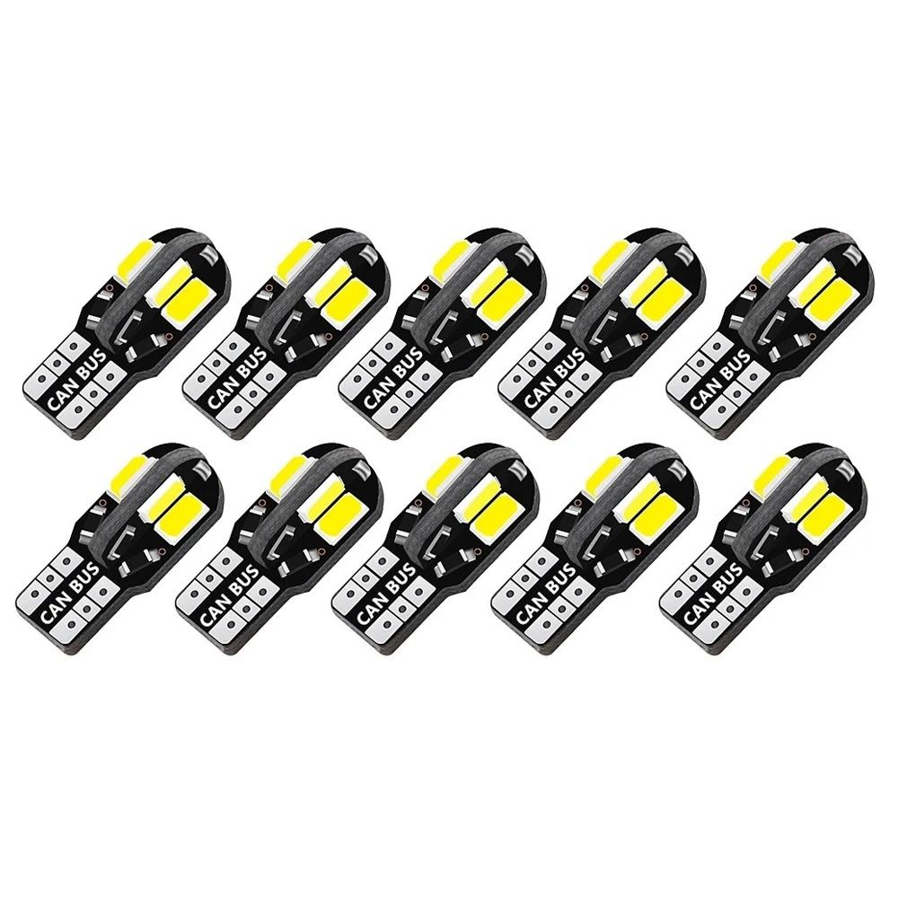 T10 W5W LED Car Bulbs 5730 8SMD 12V White Light Pack