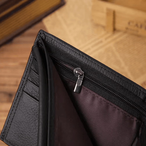 Classic Genuine Leather Men Wallet with Coin Pocket & Card Holder Design