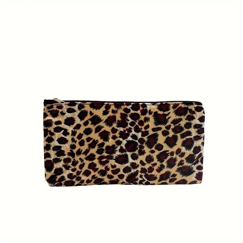 Leopard Print Makeup Bag Set Travel Cosmetic Organizer 2pcs