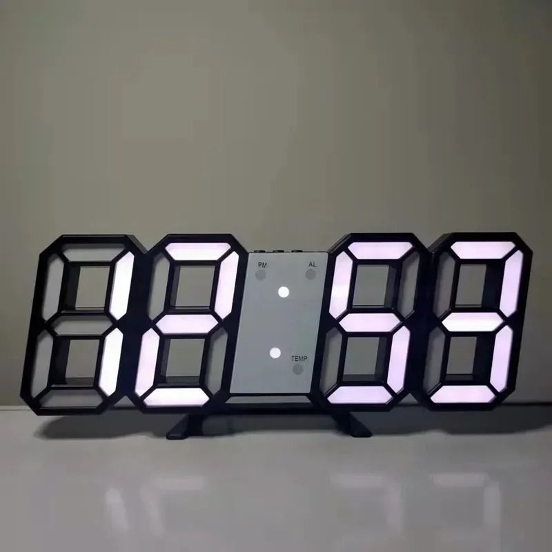 3D LED Digital Alarm Clock with Date and Temperature Display