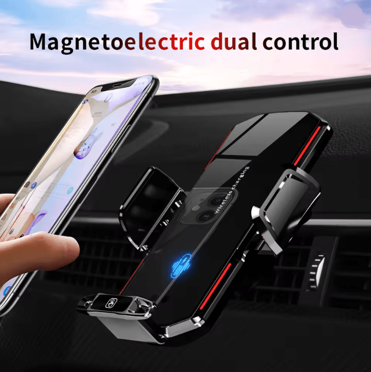 Magnetic Car Phone Holder with 66W Wireless Fast Charger and Infrared Auto Clamping Air Vent Mount