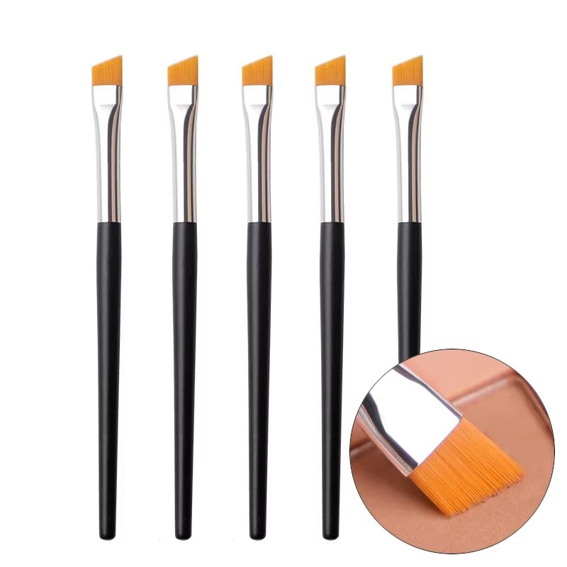 Karsyngirl 5 Pcs Eye Makeup Brush Set – Flat Eyeliner, Eyebrow, and Detail Brushes for Professional Eye Looks