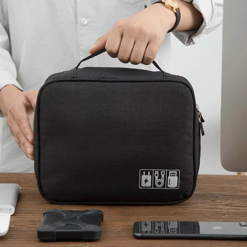 CableGuard Waterproof Tech Organizer Bag – Portable Storage for Chargers, USB Cables & Travel Accessories
