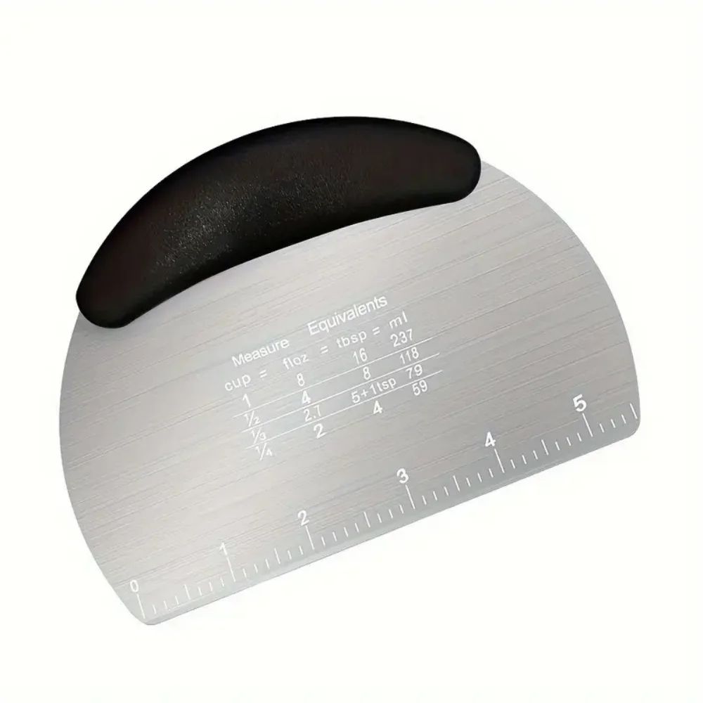 Stainless Steel Bench Scraper & Pastry Cutter with Measuring Scale, Precision Dough & Baking Tool
