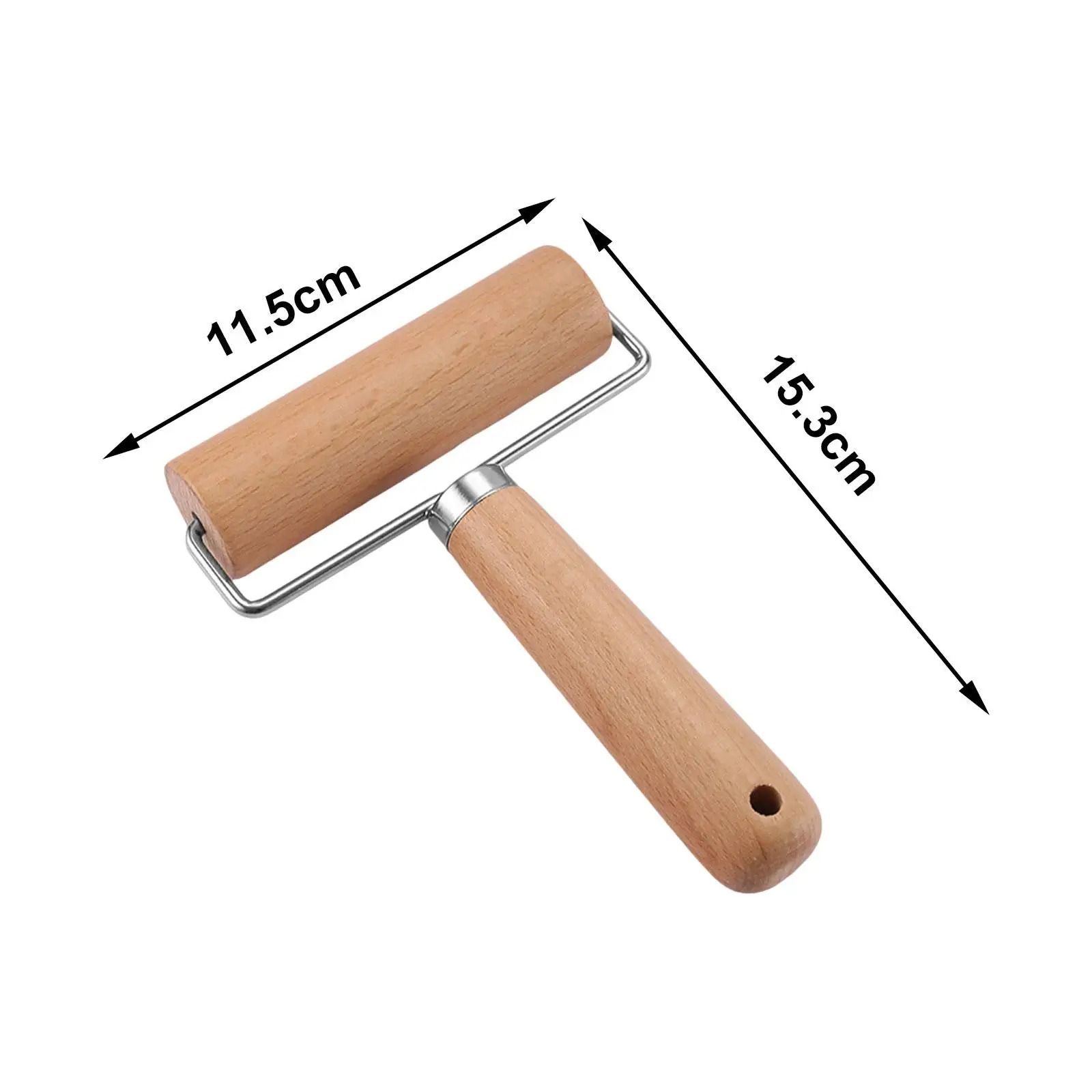 Wooden Rolling Pin with Handles Nonstick Dough Roller