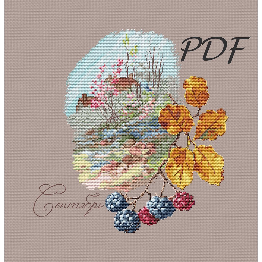 Cross stitch September cross stitch patterns design for embroidery pdf