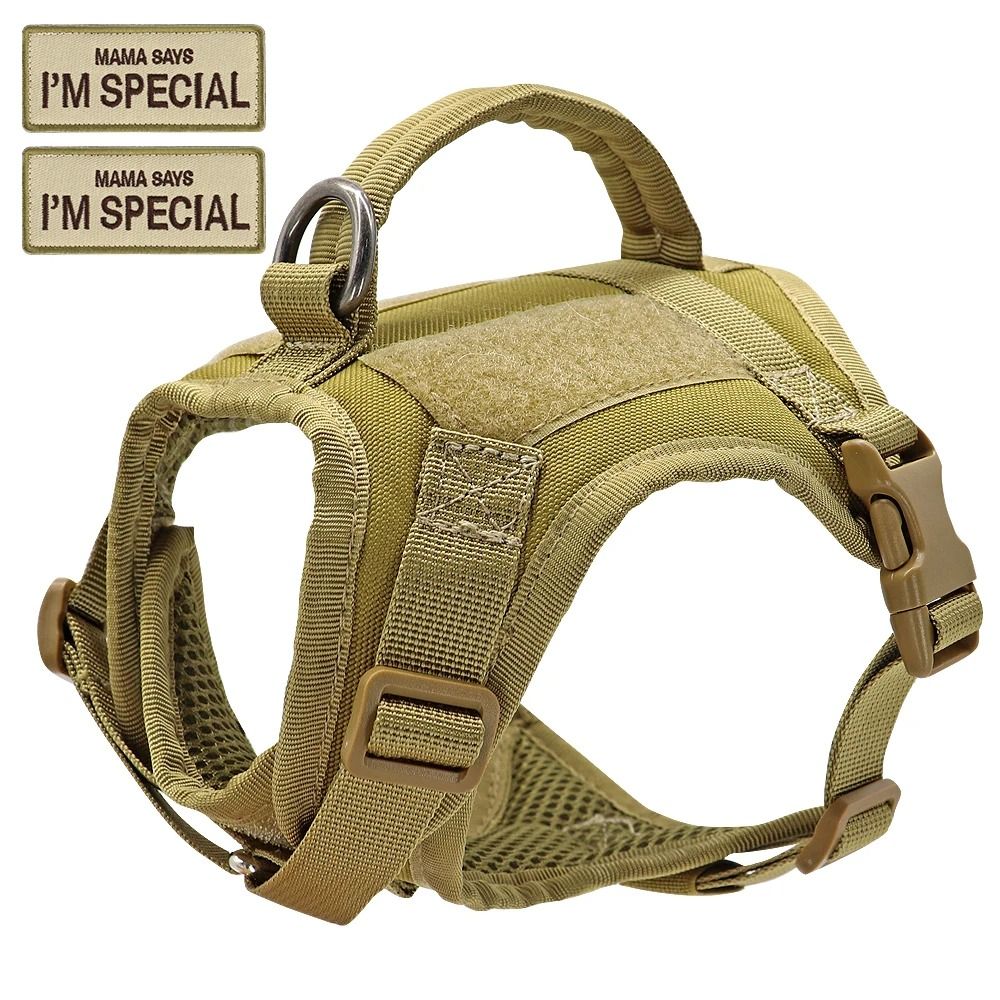 Nylon Tactical Cat Harness Vest With Handle and Stickers