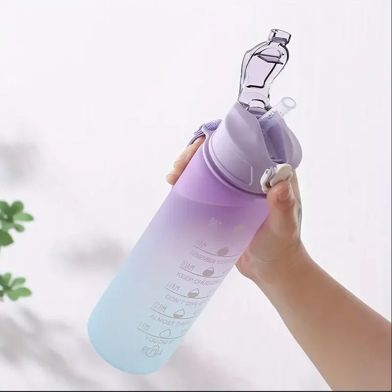 700ml Time Scale Water Cup with Drop Resistant Lid for Sports and Outdoor Use