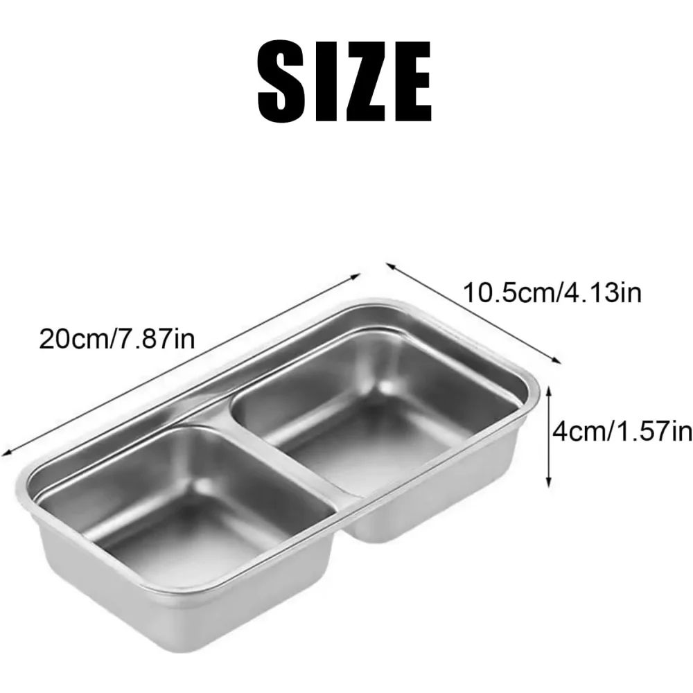 Double Layer Snack Container with Lid - Stainless Steel Seasoning Box for Camping & Travel