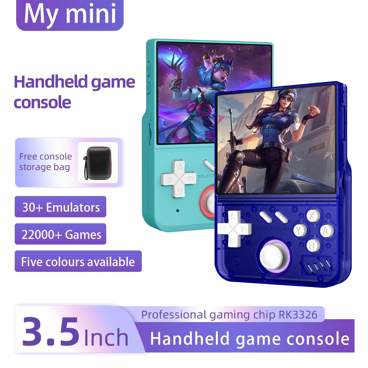 WDYQJE MY MINI Retro Handheld Video Game Console, Portable Linux Gaming Device with 22,000+ Games, IPS Screen
