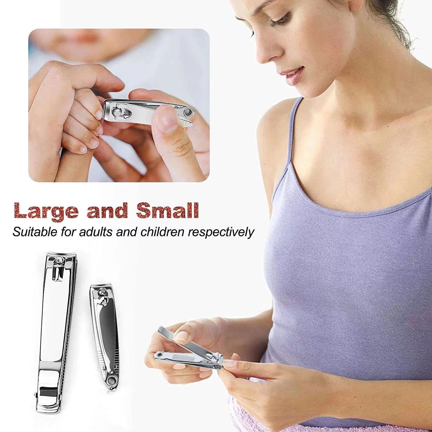 PrecisionEdge Premium Stainless Steel Nail Clipper Set with Built-In Nail File (2-Piece)
