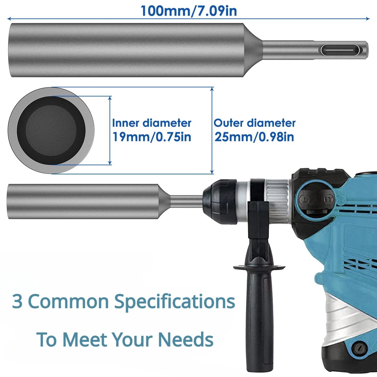 ProDrive Ground Rod Driver Bit for SDS Plus Rotary Hammer Drills